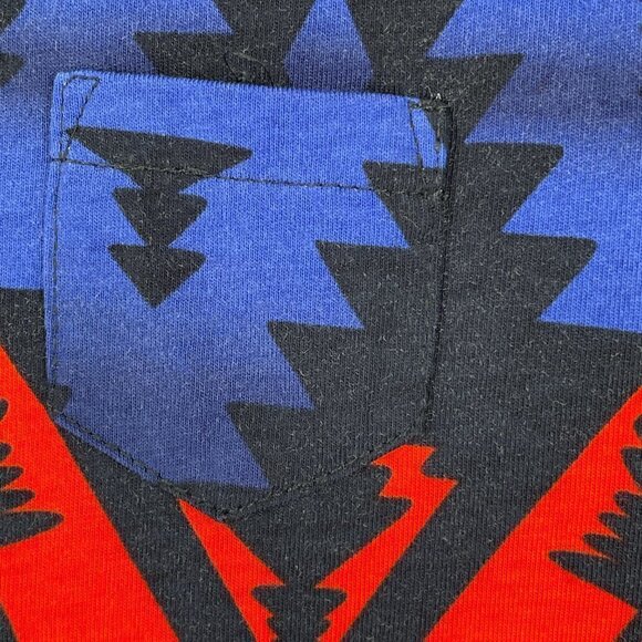 Ralph Lauren LRL Tribal Print Navy Multi-Color Long Sleeve Tee Women's Large - Picture 4 of 6